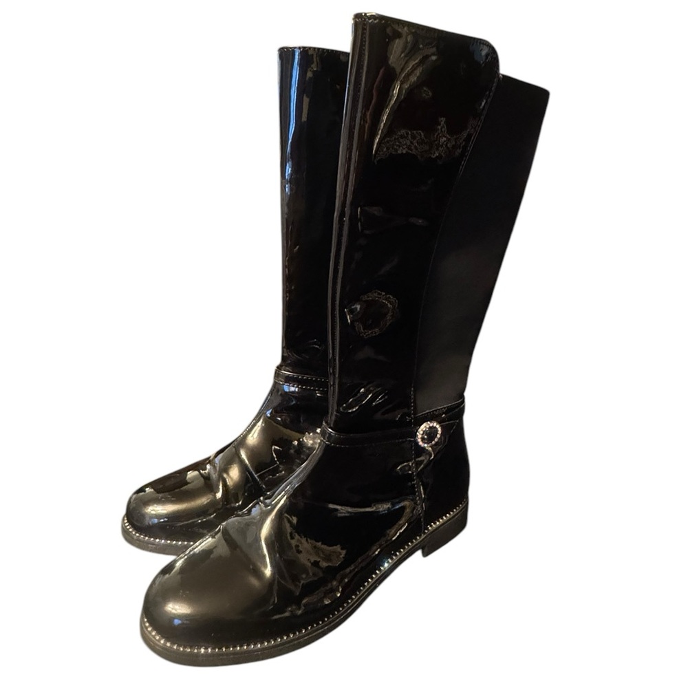 Gymboree Black Patent Leather Girls Boots Size 5 - Picture 2 of 10